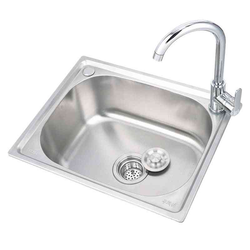 304 Stainless Steel Thick Single Slot Large Capacity Scullery Basin Set