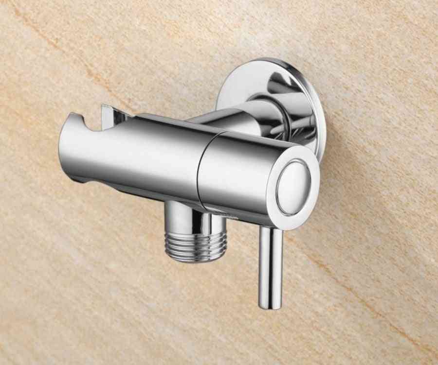 Faucet Angle Valve With Holder, Water Stop Switch For Shower