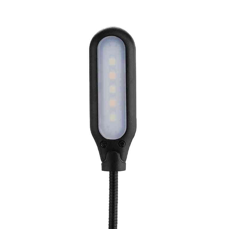 Knižní světlo - dobíjecí USB, flexibilní 1w 5 LED čtecí lampa na klip