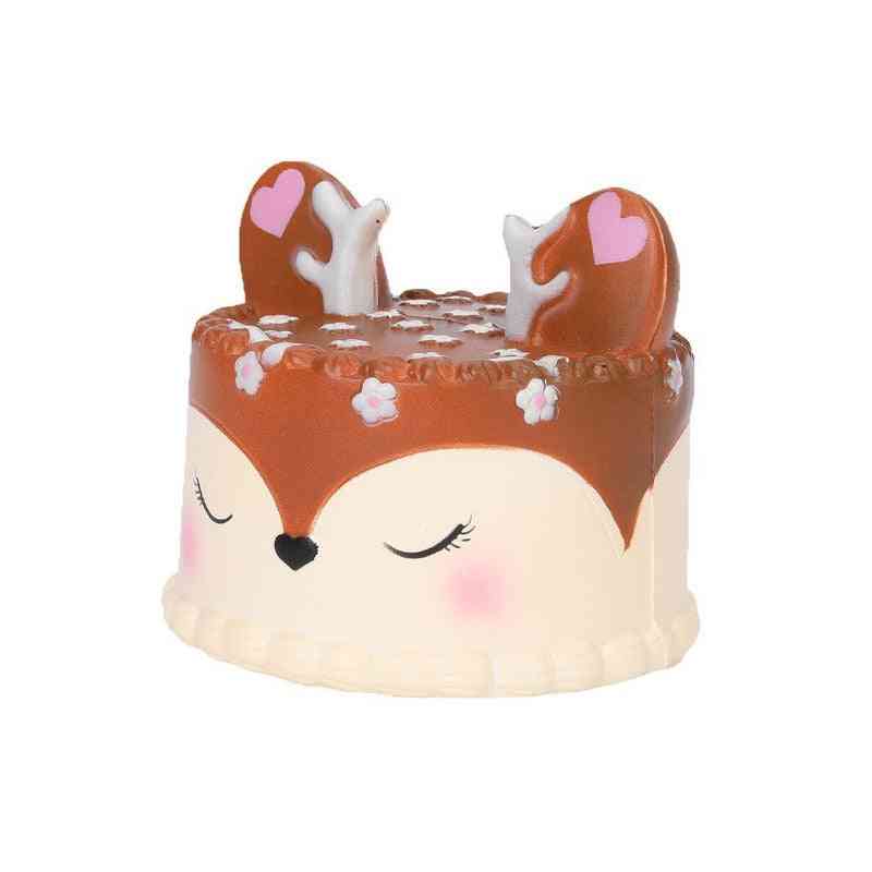 Cute Jumbo Squishy Deer, Cake, Food Scented, Cat & Hamburger Slow Rising Antistress Toy