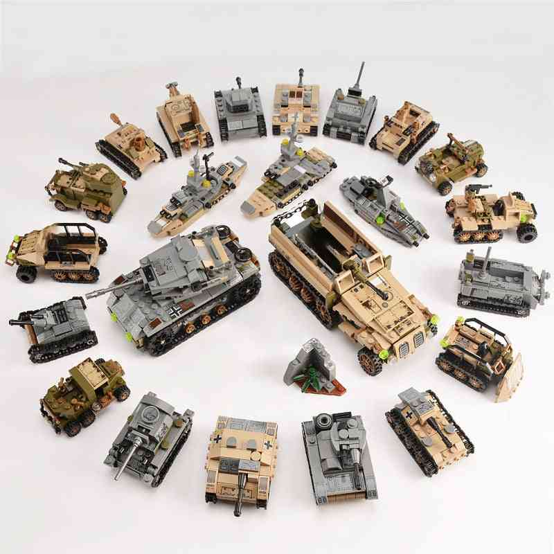 Tank Building Blocks - Mini Figures & Vehicle Aircraft
