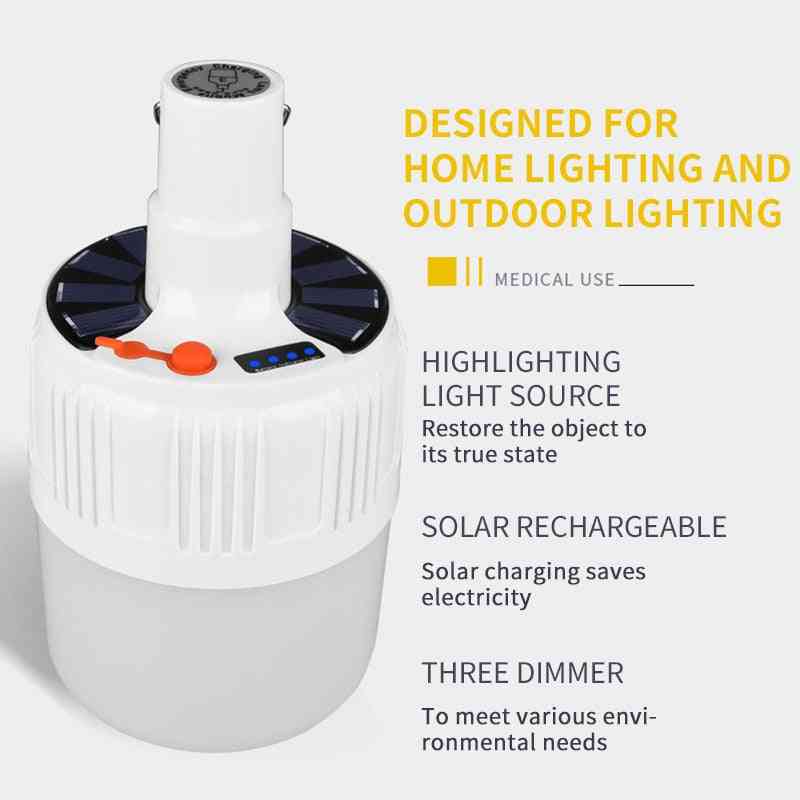 Rechargeable, Waterproof-solar Led Bulb Lamp
