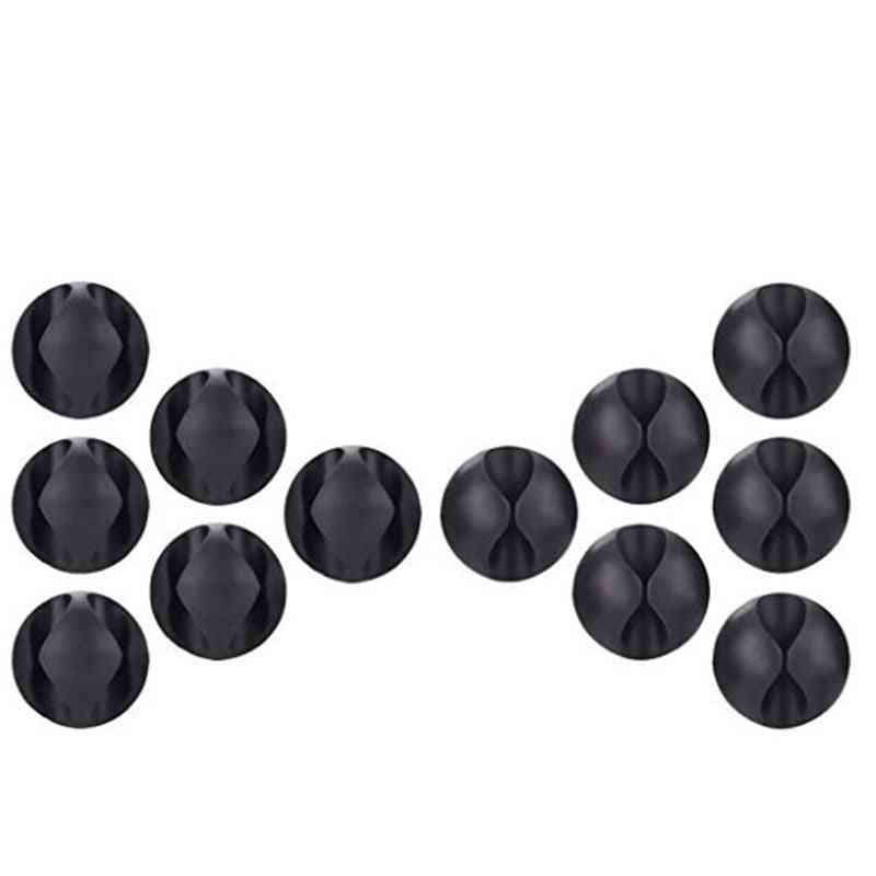 Self Adhesive Black Round Cable Clip Holders