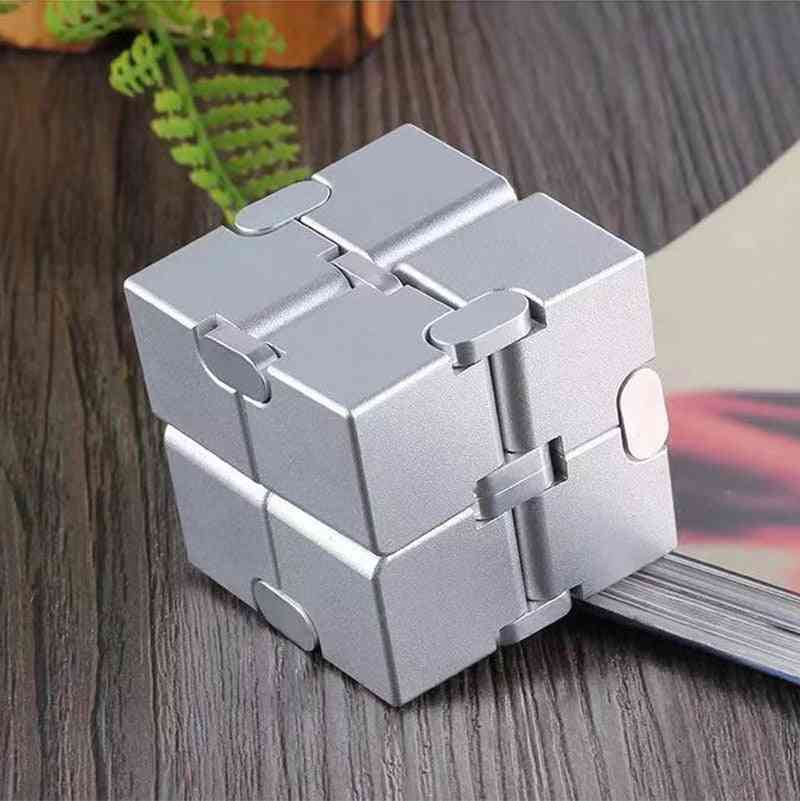 Infinity Aluminum Cube, From Premium Metal- Stress Reliever For Edc Anxiety