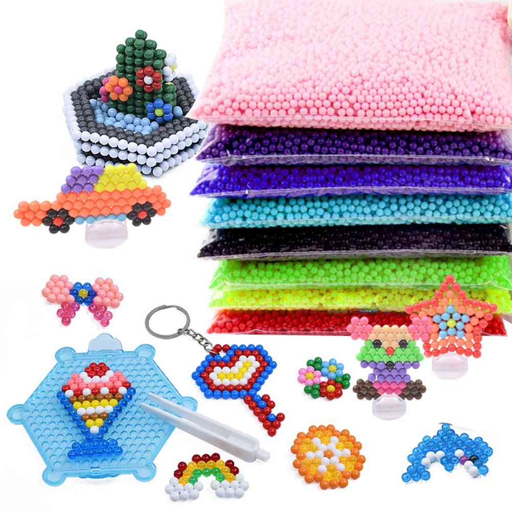 24 colores 5 mm cuentas de spray de agua diy rompecabezas 3d juguete, hama magic beads regalo educativo agua perlen aprender juguetes para niños