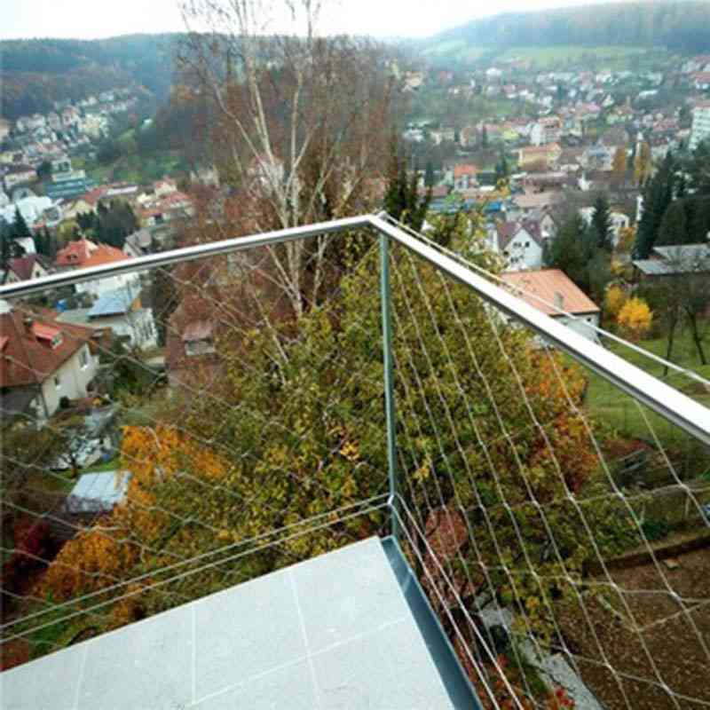 Cable de malla de cuerda de alambre de acero inoxidable de balaustrada flexible para escalera de puente -
