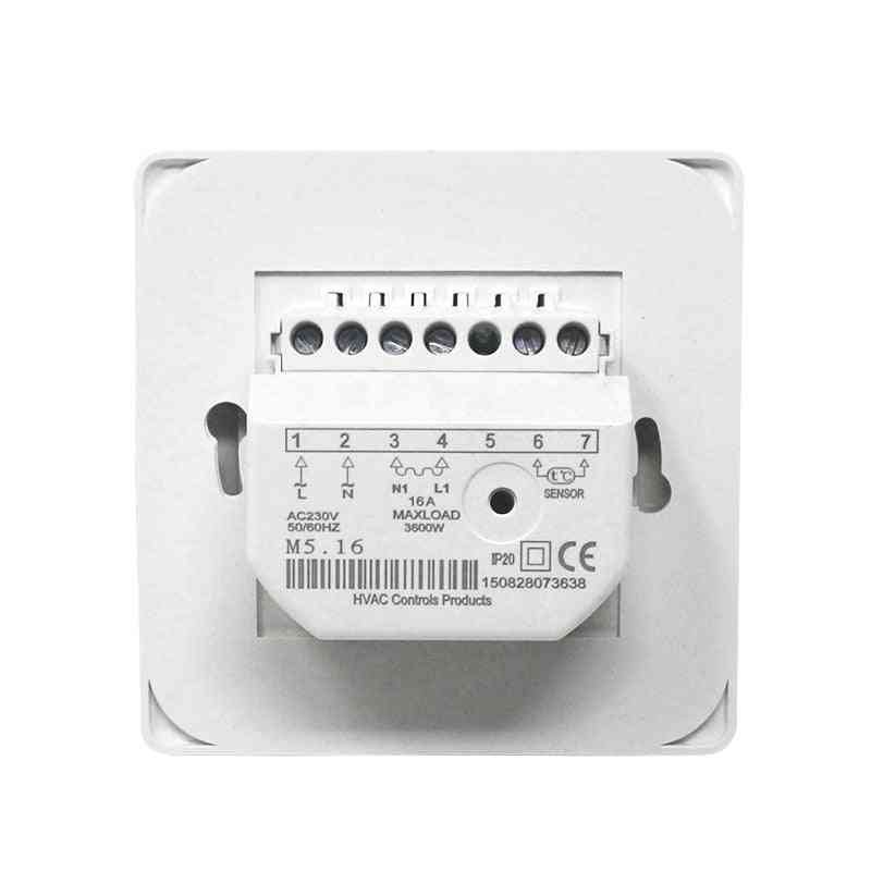 Termostato de calefacción de suelo mecánico 16a ac 230v controlador de temperatura electrónico retardante sala de pcv -