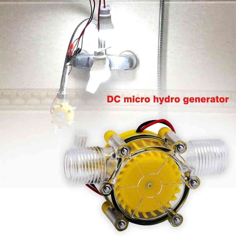 Dc 5v 12v 80v micro hydro generator tap pump light diy flujo de agua de acero inoxidable mini turbina hidráulica de alta potencia hotel hogar - 5v