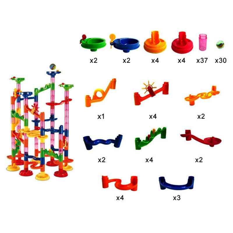 Modelo de conta blocos de construção construção bola de mármore brinquedo de montanha-russa - corrida de mármore brinquedos de labirinto para crianças -