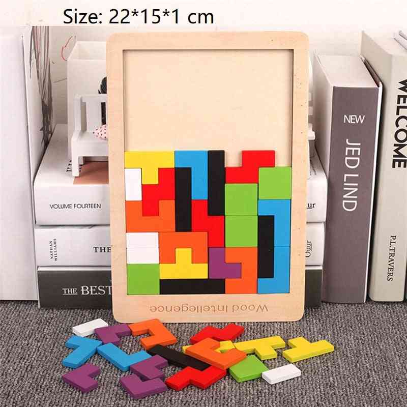 Intellectual And Educational-colorful 3d Puzzle - Wooden Toy For Pre School Kids