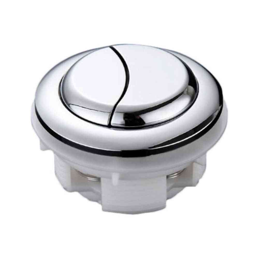 Toilet Dual Flush Round Head Push Button - Electroplating Water Tank Valve