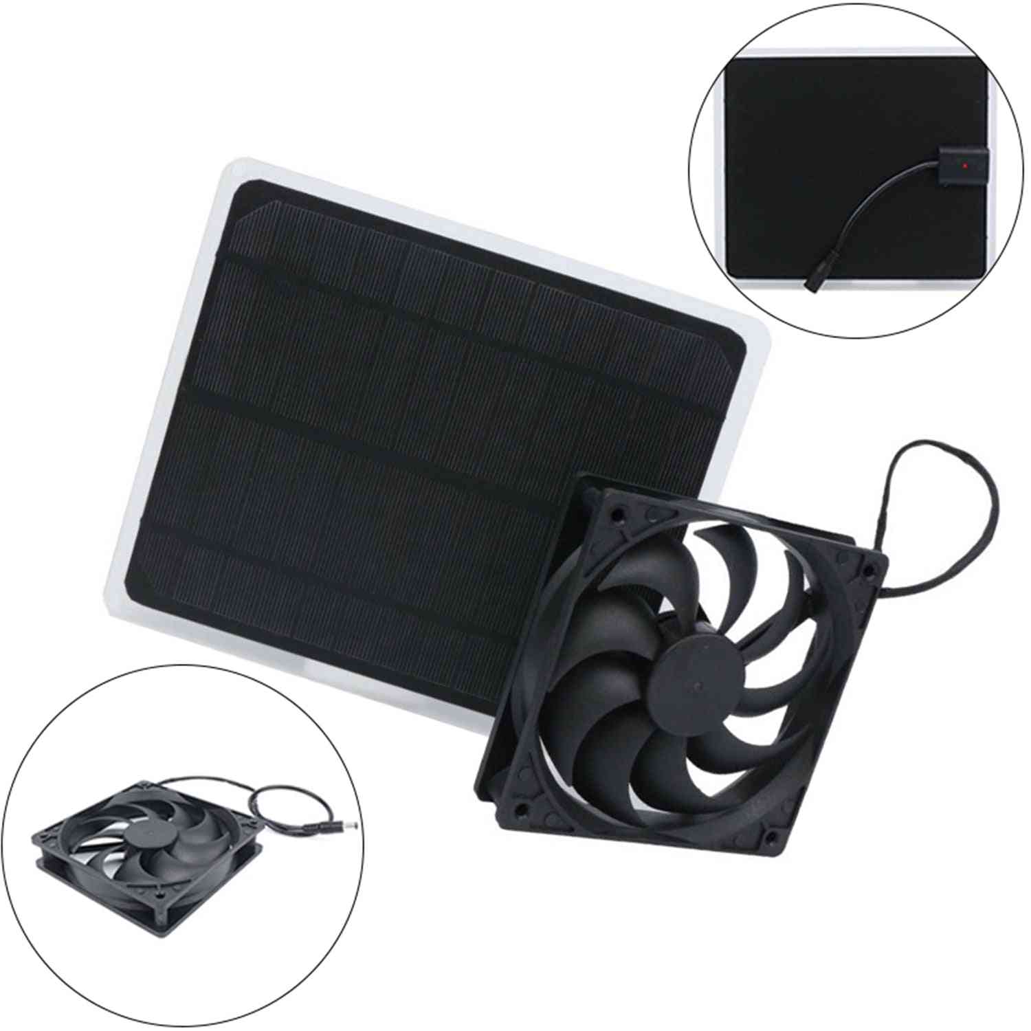 Solar Powered Panel And Fan For Home, Office, Outdoor, Traveling