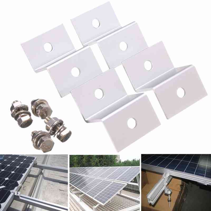 Aluminum Alloy Z Style Solar Panel Mounting Brackets With 4 Screw Fittings