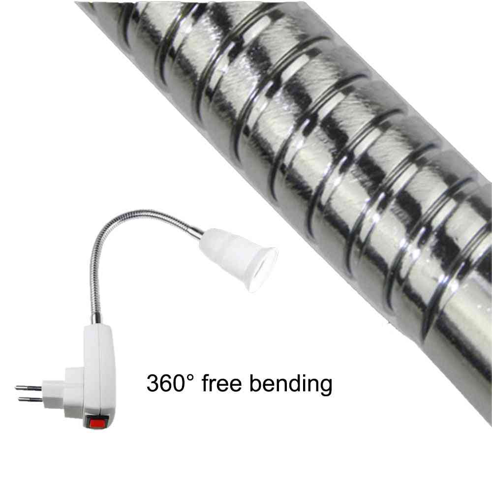 Flexibel e27 glödlampa adapteruttag förlängning, förlängningsomvandlare väggbashållare skruvuttag eu us-kontakt - us-kontakt / 50cm