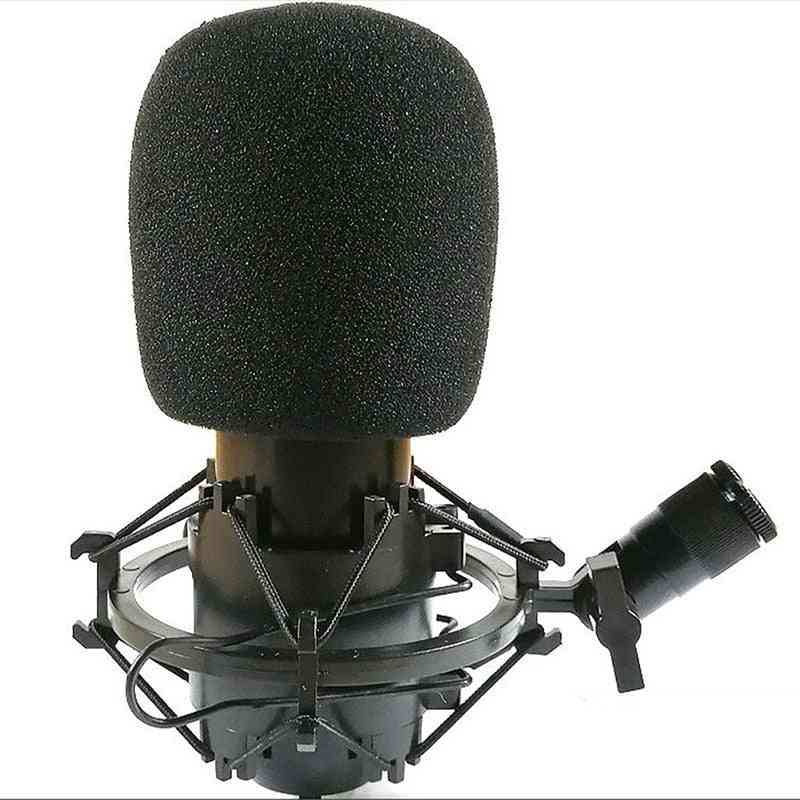 2 stk mikrofon skum tykkere mic deksel svamp, profesjonell studio frontrute beskyttende grill skjold myk mikrofonhette (svart) -