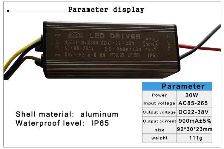 Led Driver Adapter Transformer Ac85v-265v To Dc22-38v