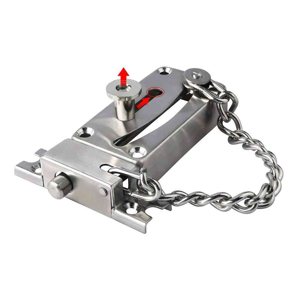 Slide Bolt Latch Gate Latches - Safety Door Lock With Anti Theft Chain