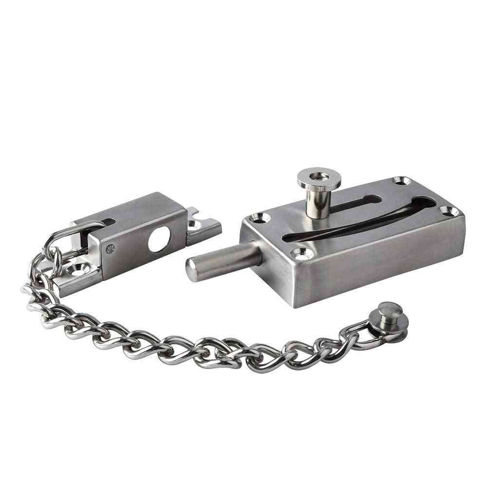 Slide Bolt Latch Gate Latches - Safety Door Lock With Anti Theft Chain