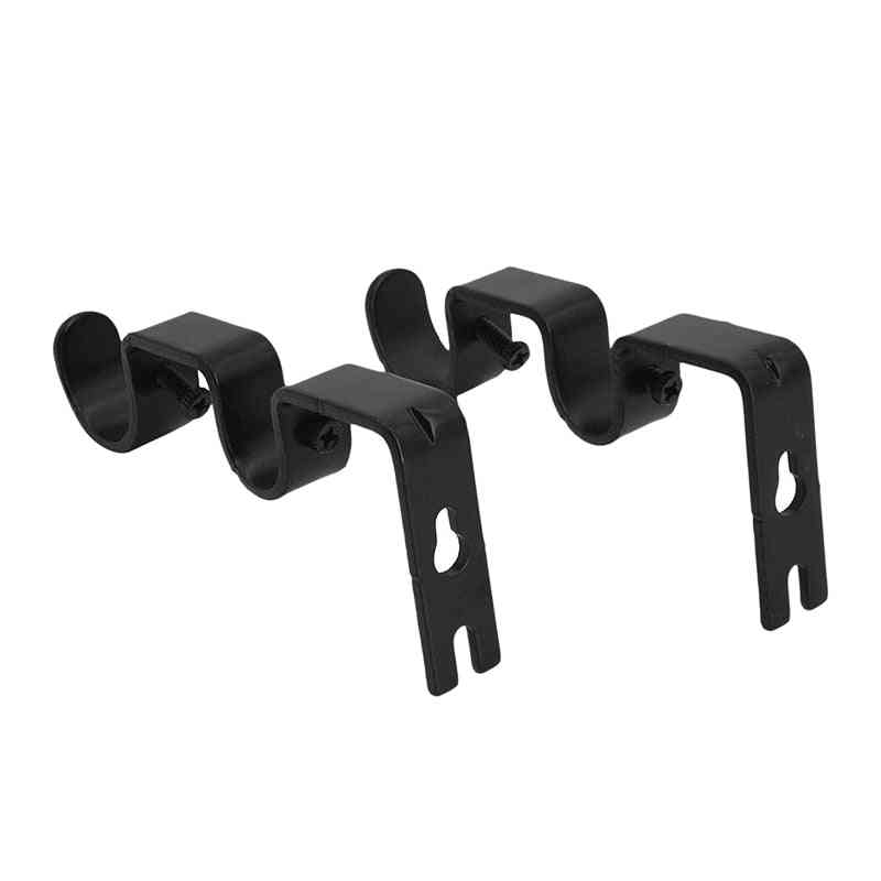 3pcs / set soportes de barra de cortina de servicio pesado - soportes de barra doble soportes de pared de barra de cortina de metal duradero (negro)