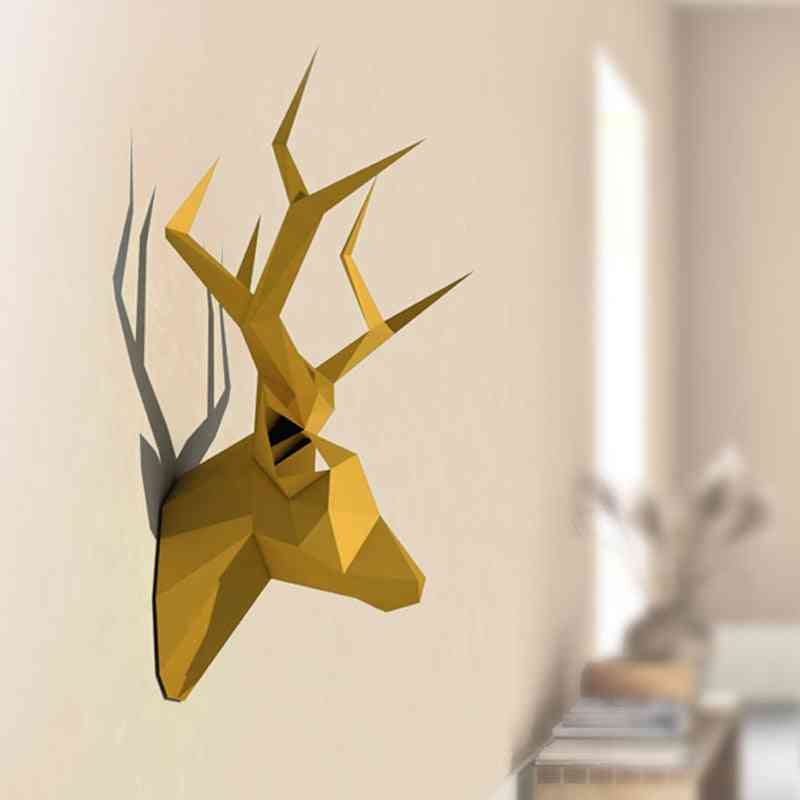 3d Animal Paper Model Toy - Pear David's Deer Head, Home Decor Living Room