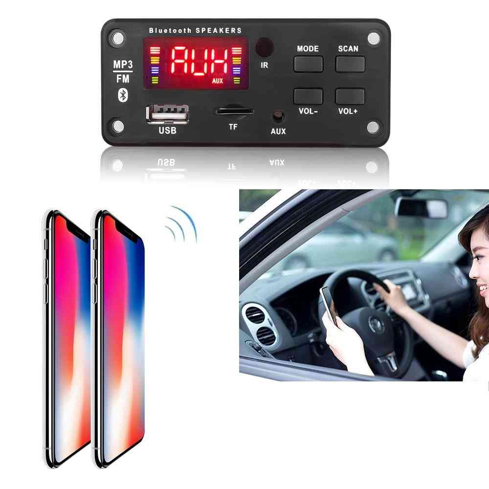 12v Mp3 Wma Wireless Bluetooth 5.0 Decoder Board - Car Audio Module Usb Fm Tf Radio Aux Input Support Recording