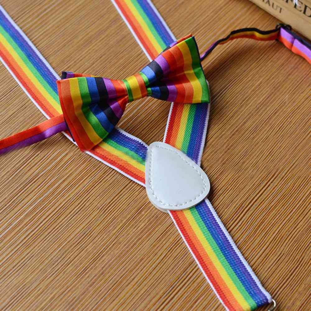Rainbow Braces, Suspenders And Bow Tie Set