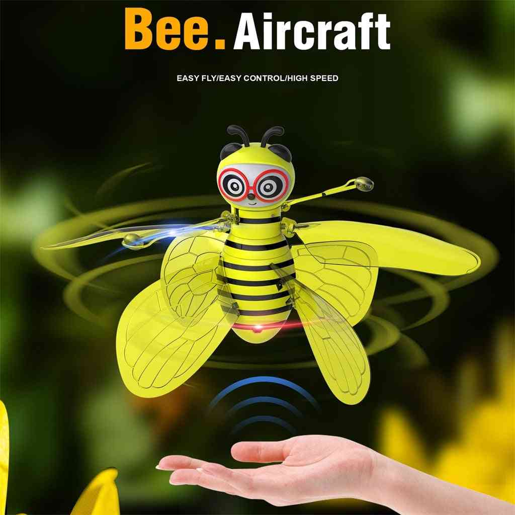 Sensor mini infravermelho rc, indução de vôo de abelha - brinquedo infantil drone de aeronave (amarelo) -