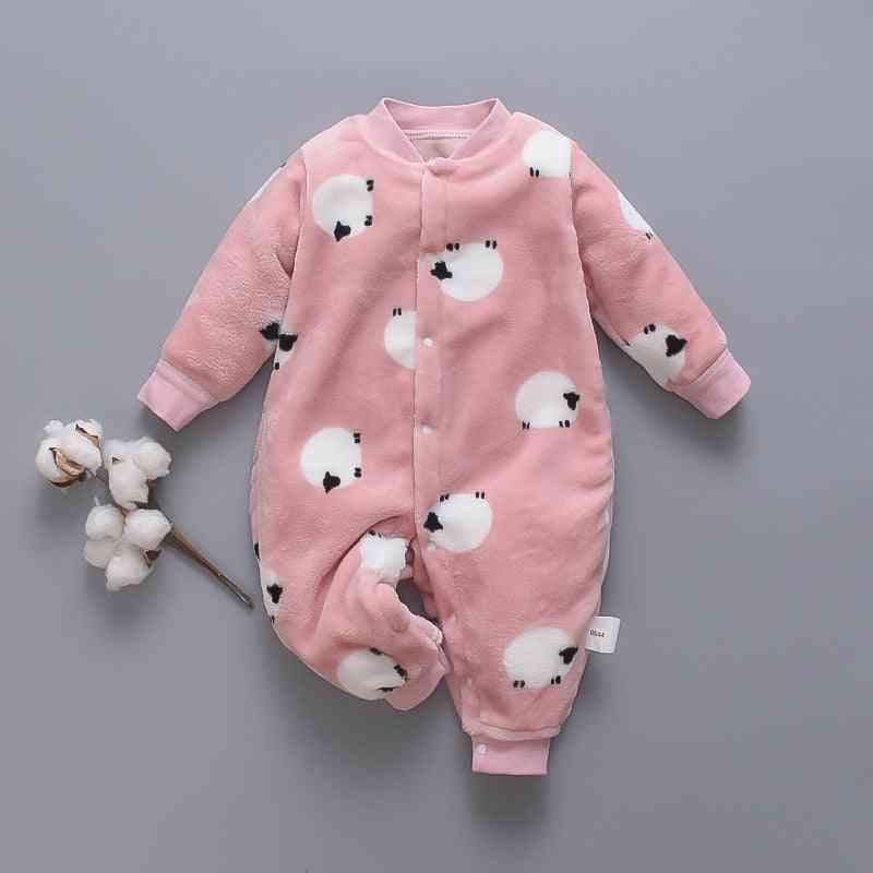 Autumn & Winter Baby Clothes - Dinosaur Print, Soft Fleece Jumpsuit Pajamas