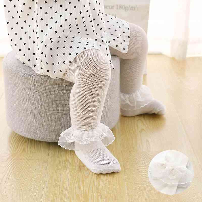 Ljubke otroške nogavice s čipkastim cvetom za novorojene nogavice za gretje nog