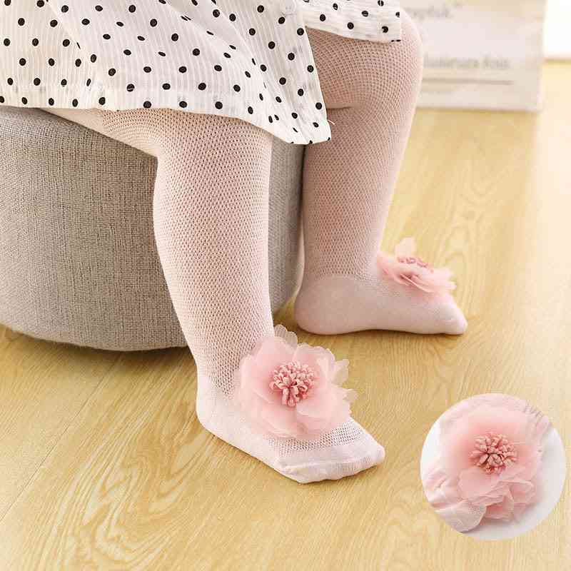 Ljubke otroške nogavice s čipkastim cvetom za novorojene nogavice za gretje nog
