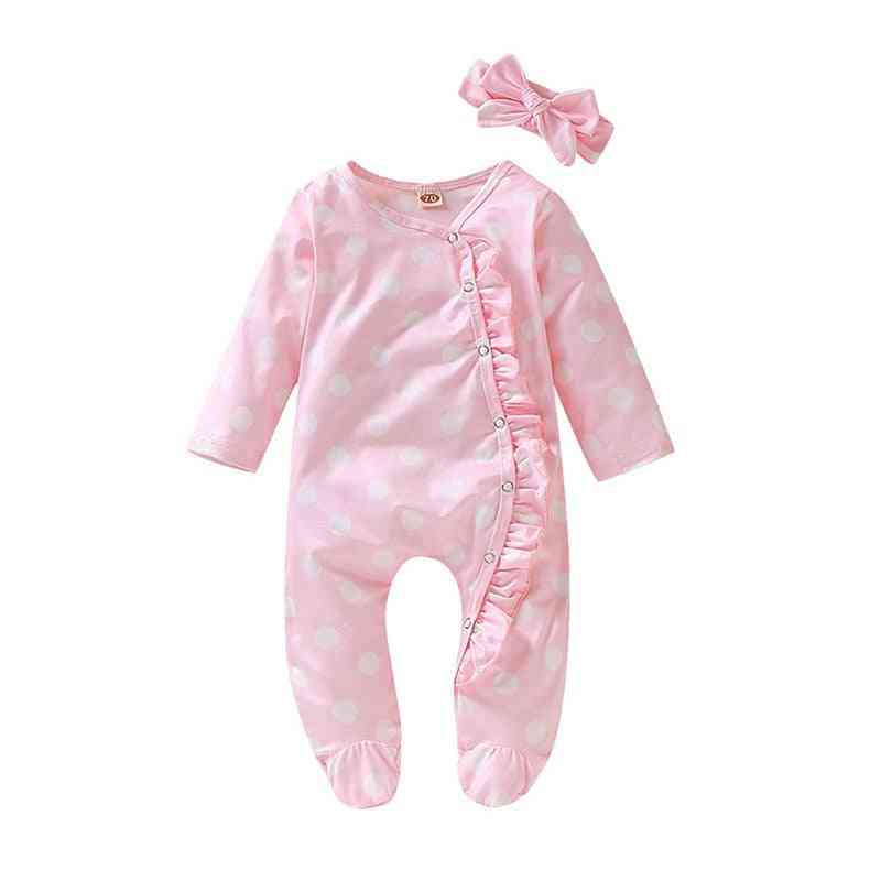 Nyfødt baby baby pige dreng fods sovekabine, pandebånd tøj, sæt tøj - dl / 3m