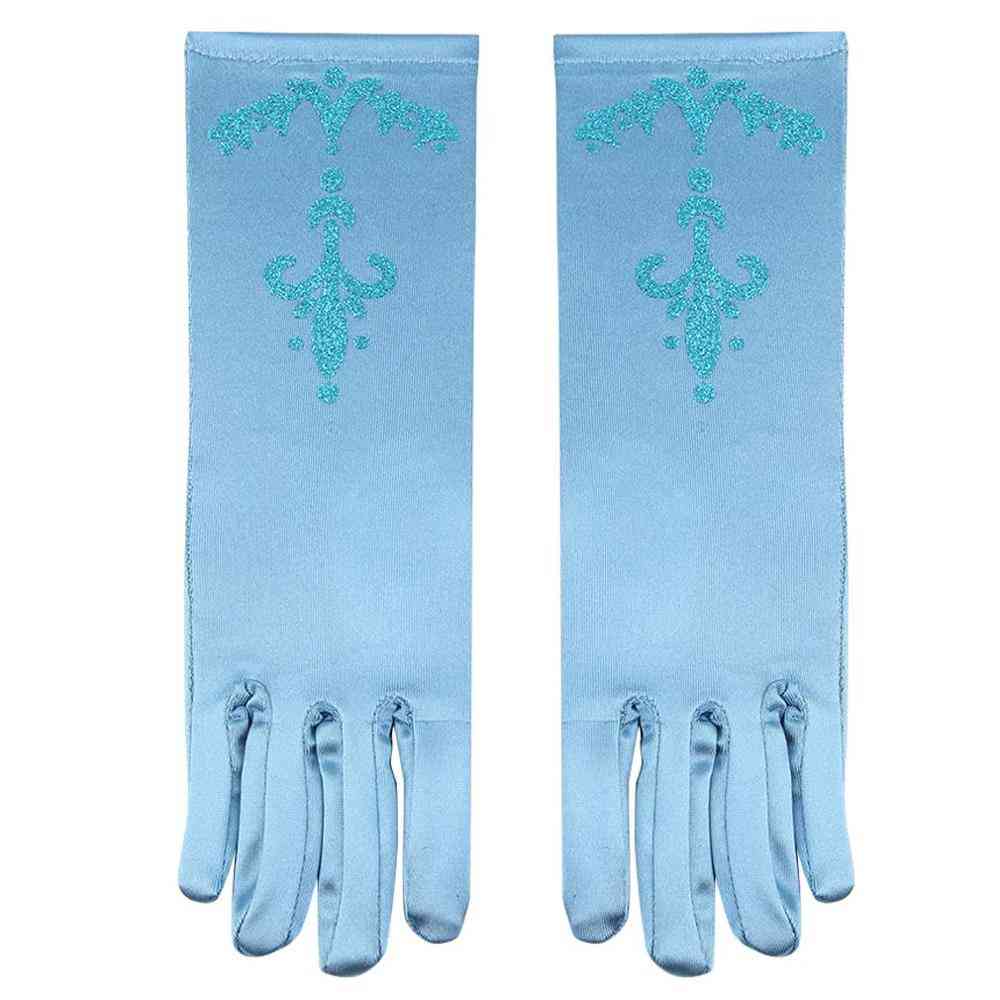 Girls Flower Snow Princess Cartoon Long Gloves