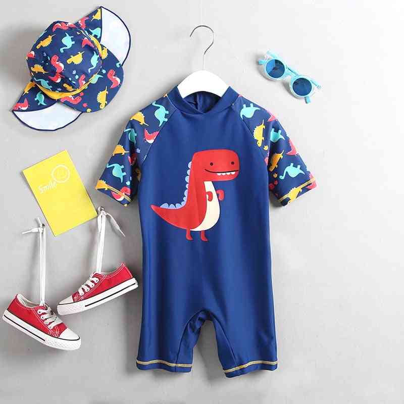 Baby boy swimwear uv protect niemowlę strój kąpielowy dla dzieci rekin dinozaur kotwica z krótkim rękawem dziecięcy - 1808/80