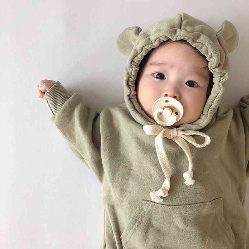 Little Bear Ears Hooded-romper And Pants For Babies