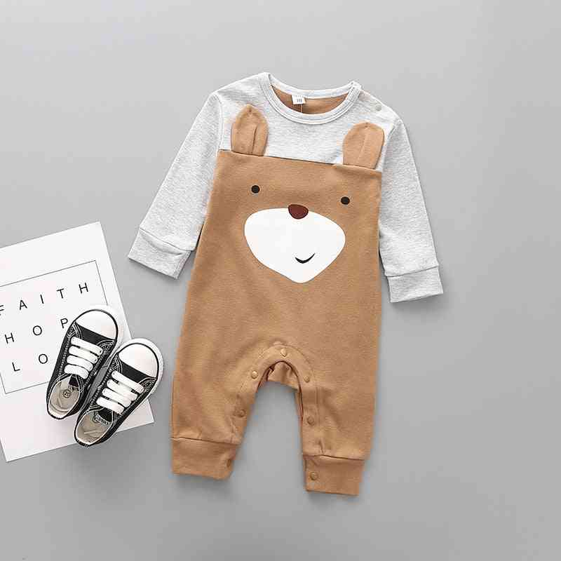 Cotton Cartoon Bear Siamese Romper Newborn Clothes - Baby Girl Crawler Jumpsuit