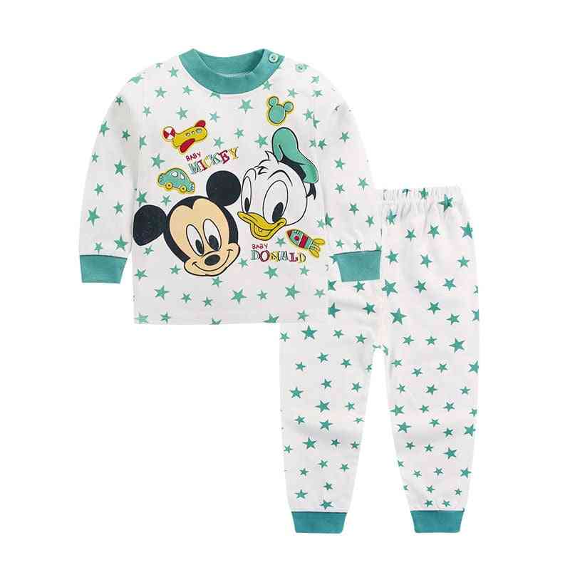 Cartoon Printed Pullover And Trousers For Babies