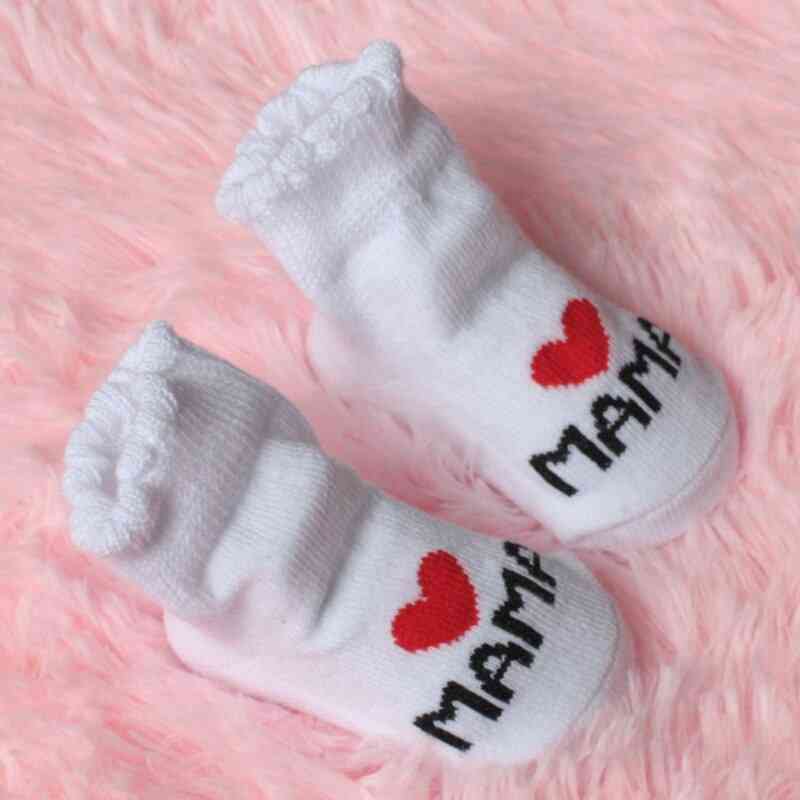 Lovely Soft, Stripe Cotton-love Mama/papa Socks For Newborn