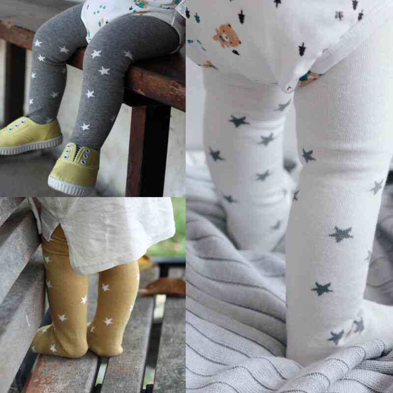 1-6 години бебешки чорапи за бебета бебета момичета звезда печат тънки чорапогащник принцеса дълги танцови чорапогащи малко дете