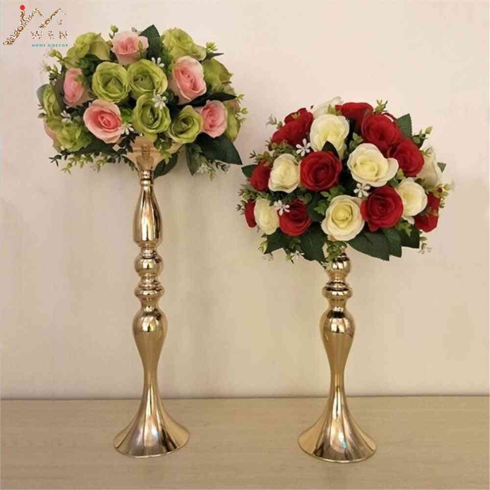 Metal Candlestick Flower Vase Table Centerpiece Candle Holders
