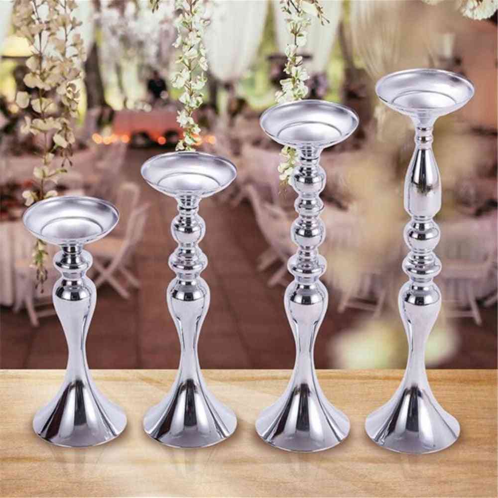 Metal Candlestick Flower Vase Table Centerpiece Candle Holders