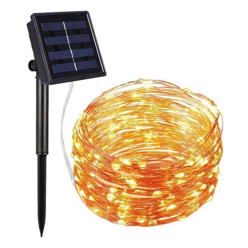 Solar Led Fairy String Lights With Ground Stake And Panel For Wedding/garden Decoration