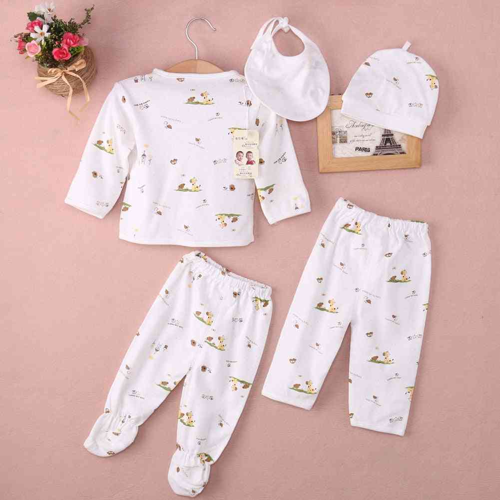 новородени бебешки унисекс бебешки дрехи, бельо с животински принт, риза и панталон