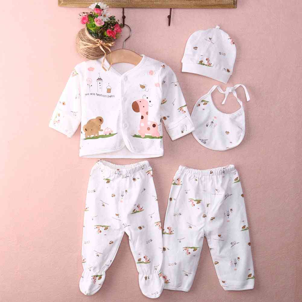 Newborn Infant Unisex Baby Clothes, Animal Print Underwear, Shirt And Pants