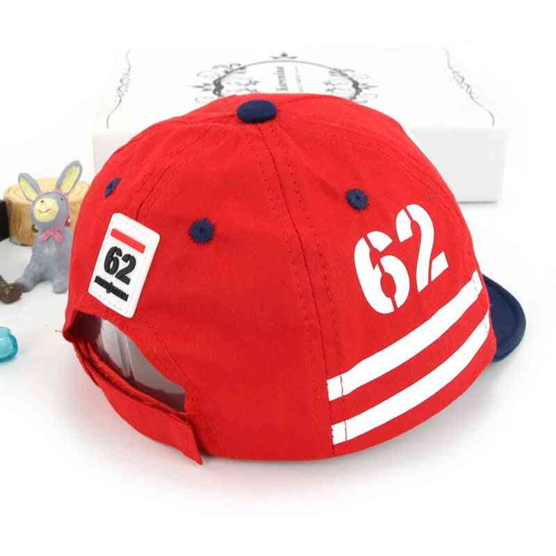 Sommer baby cap - trykk nummer barn baseball cap, baby gutt / jente justerbar snapback solhatt baby muts - rød