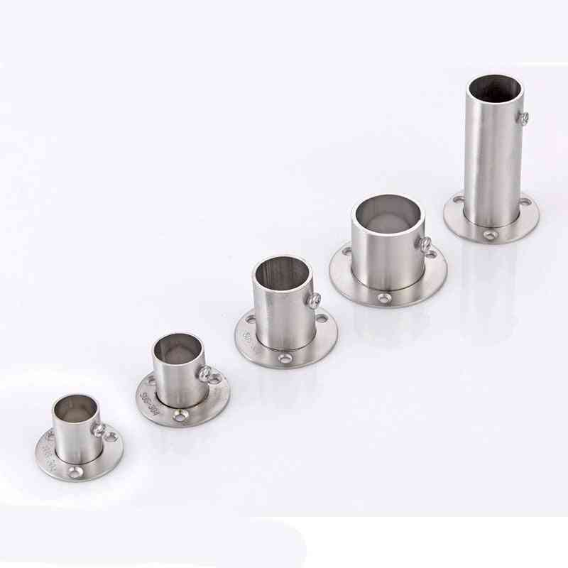 Stainless Steel Pipe Bracket Tube,  Support Flange Seat For Wardrobe