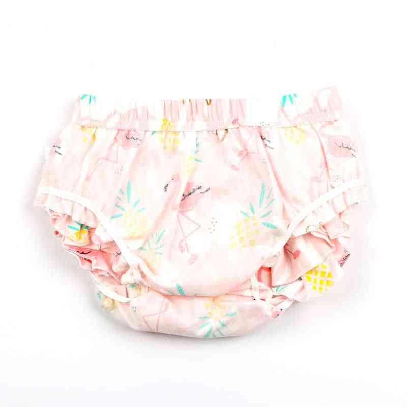 Baby Flamingo Pattern Bow, 100% Cotton Bloomers