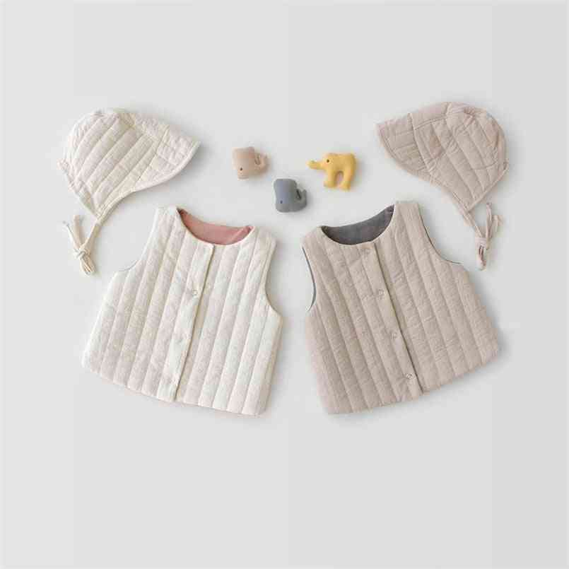 0-24 m neonato maschi gilet autunno inverno spesso gilet infantile per ragazze giacche cappotto vestiti top caldi bambini outwear - bianco / 3 m