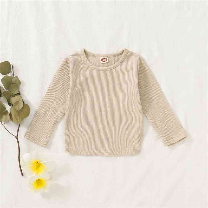 Children T Shirts, Long Sleeve Cotton, With Round Neck