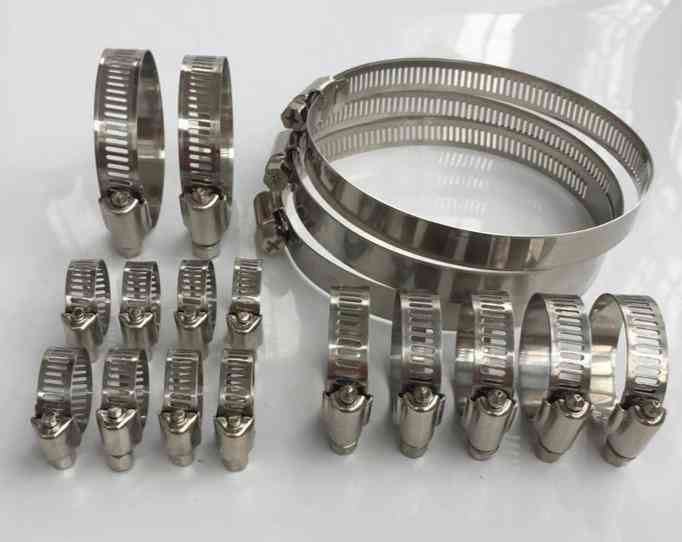 10pcs Of Stainless Steel, Adjustable Pipe Hose Clamp