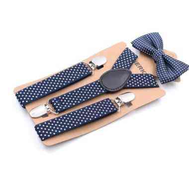 Causal Suspender And Clip Bow Tie